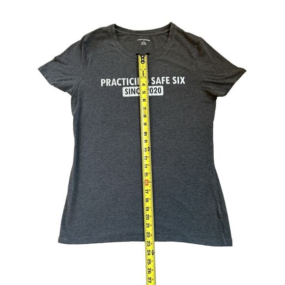 “Practicing Safe Six Since 2020” T Shirt Size Large Made by Jan Sew Knot Right - Picture 4 of 6